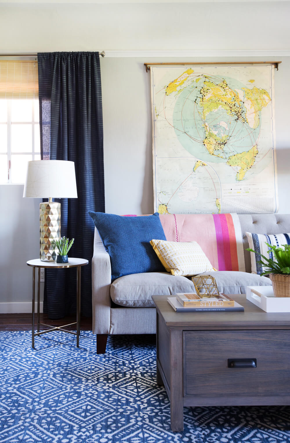 Emily Henderson_Target_Makeover_Nanny Suprise_Happy_Modern_Traditional_Eclectic_Makeover_Blue_Pink_Living Room_11