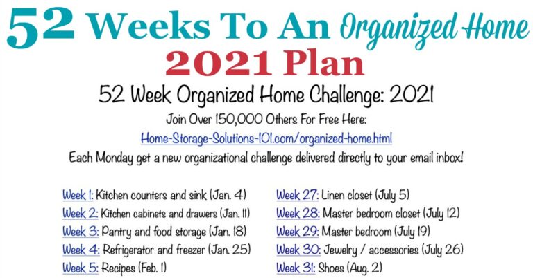 52 Weeks To An Organized Home: Join The Weekly Challenges